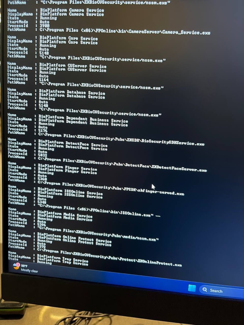 Terminal logs during bridge operations